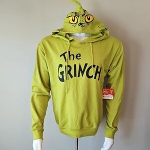 The Grinch Dr. Seuss Lime Green Hoodie Pullover Size Small